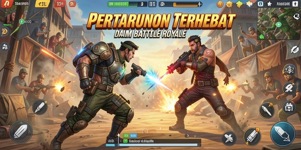 Tampilan gameplay menegangkan dalam arena Battle Royale.