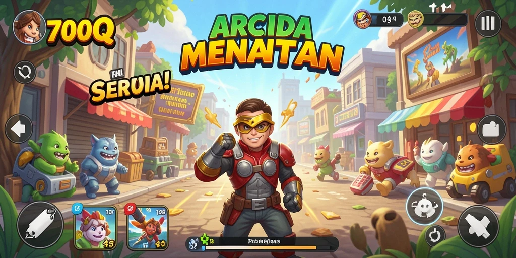 Tangkapan layar utama 700Q yang menampilkan gameplay seru dan penuh tantangan.