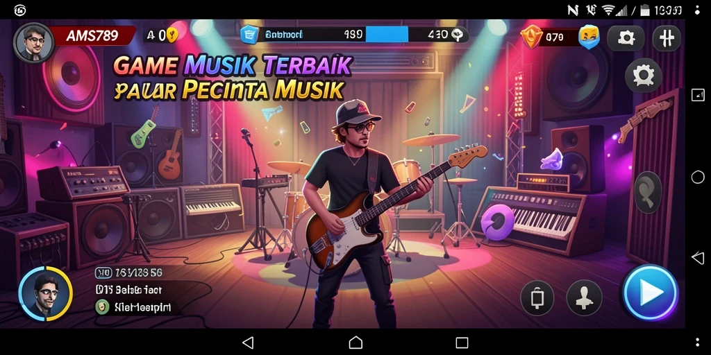 Screenshot utama AMS789 menampilkan keseruan gameplay permainan musik.