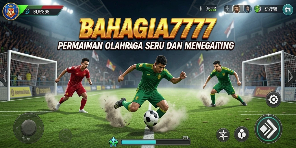 Tampilan utama gameplay BAHAGIA777 dengan aksi olahraga menegangkan.