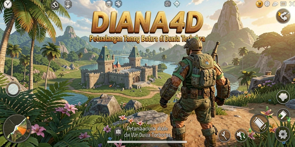 Screenshot gameplay DIANA4D menunjukkan petualangan seru di dunia terbuka.