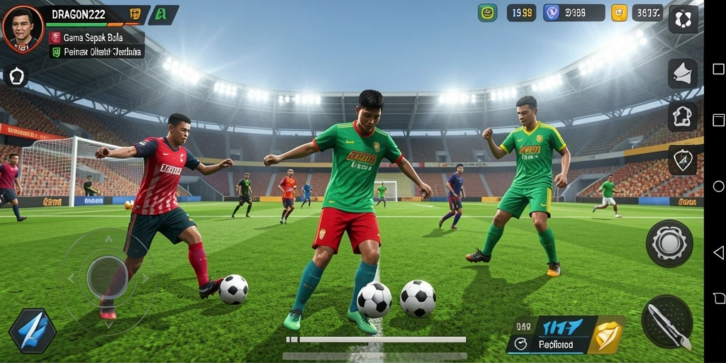 Tampilan gameplay DRAGON222 yang mendebarkan dalam pertandingan sepak bola.