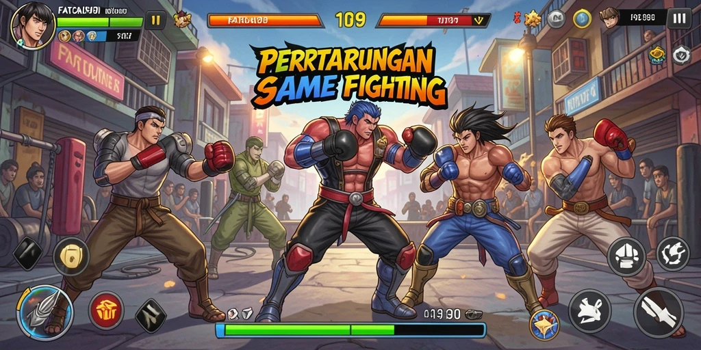 Screenshot menampilkan aksi pertarungan seru di FATCAI99.