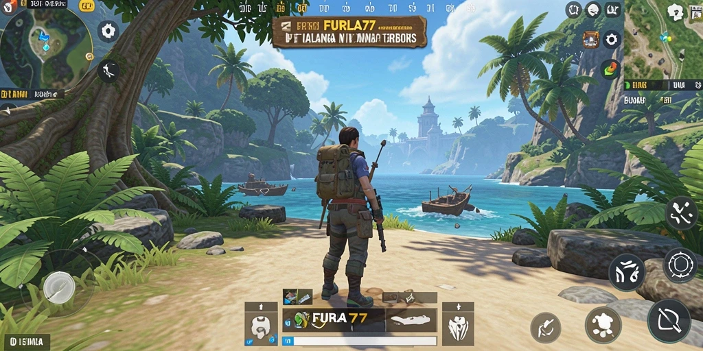 Gameplay FURLA77 yang menampilkan dunia terbuka yang luas dan dinamis.