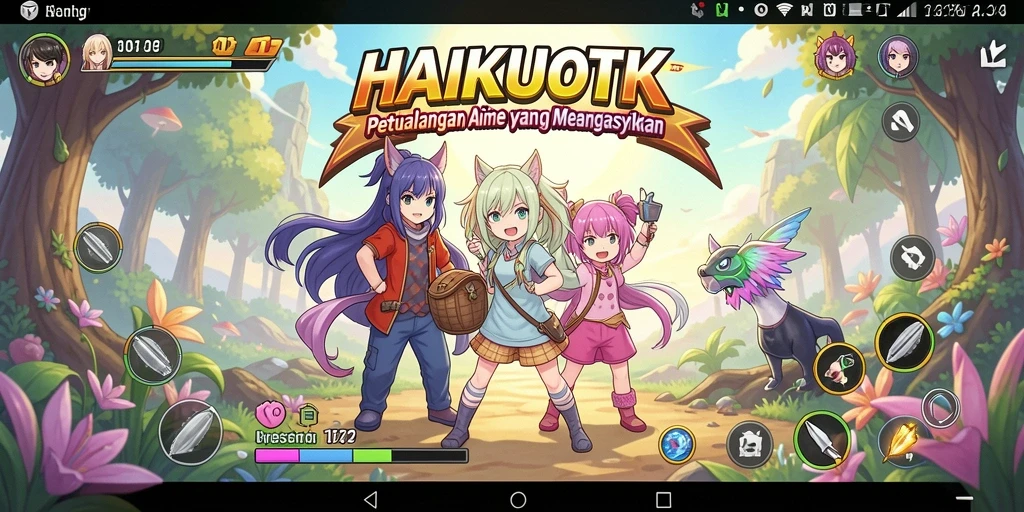 Tampilan gameplay HAIKUOTK yang menarik dalam dunia anime.