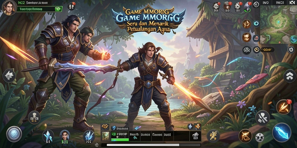 Screenshot gameplay IN22 yang menampilkan aksi seru dalam dunia MMORPG.