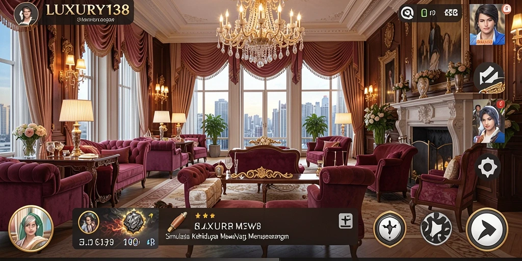 Screenshot LUXURY138 menampilkan karakter dan lingkungan simulasi yang indah.