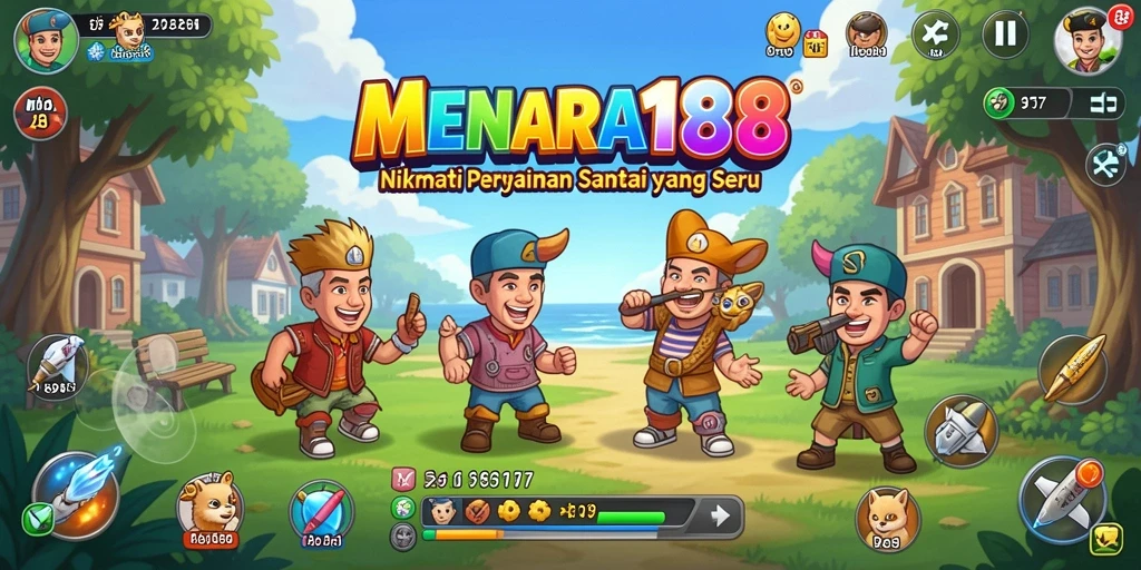 Screenshot MENARA188 menunjukkan gameplay seru dan penuh warna.