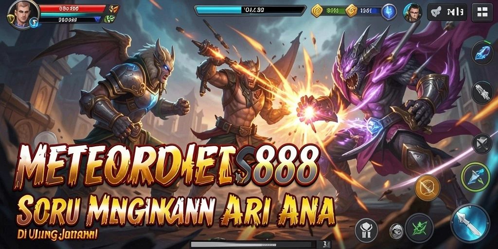 Tangkapan layar dari gameplay METEORBET88 yang menampilkan pertarungan yang intens.