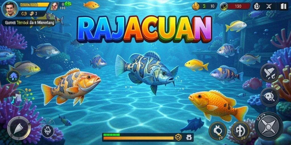 Tampilan gameplay menarik dari RAJACUAN saat menangkap ikan.