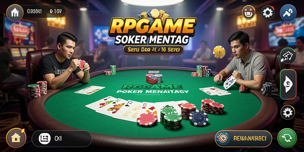 Tampilan gameplay Poker yang mendebarkan dan menantang di RPGAME.