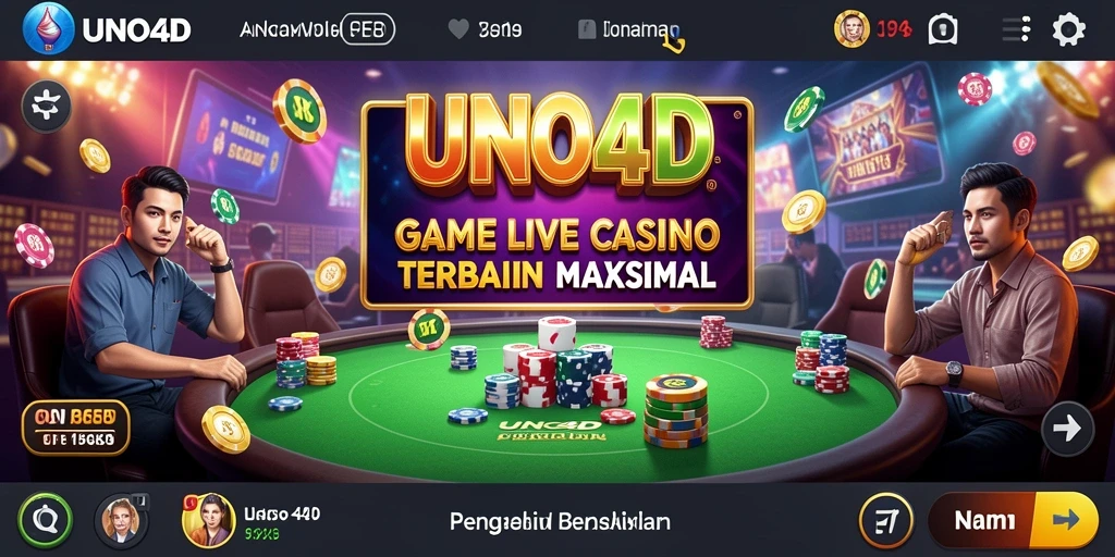 Tampilan gameplay menarik dan interaktif dari Live Casino UNO4D.